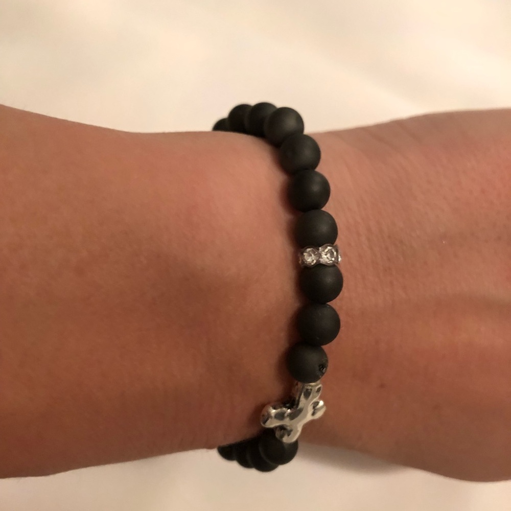 Cute little handmade bracelet black silver - Picture 3 of 4